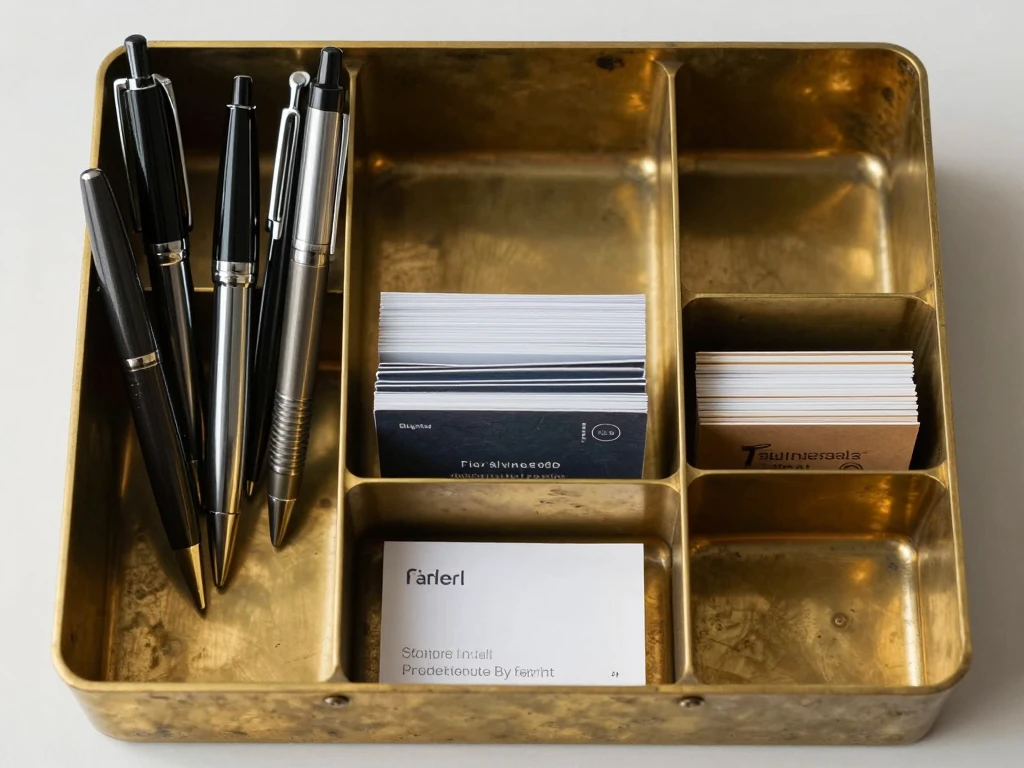 Esulocikaci Service Brass Desk Organizer